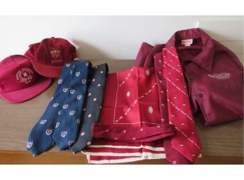 Vintage Harvard University Ties, Hats, Scarf, And Jacket