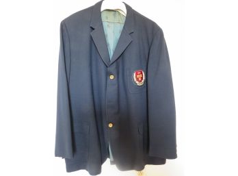 Vintage Harvard University Navy Blue Blazer With Logo