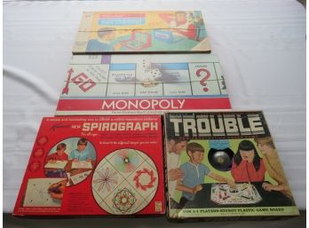 Vintage Lot Of 4 Board Games Battleship Monopoly