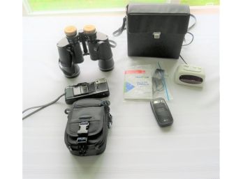 Binoculars, Camera, Phone And Alarm
