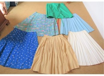 6 Vintage Ladies Pleated And Preppy Skirts