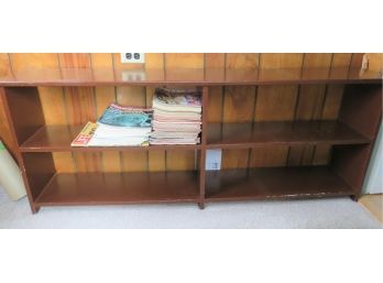 Long And Low Wood Open Bookcase Shelving