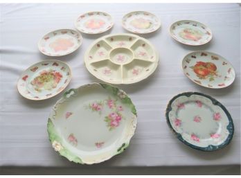 Vintage Fruit Plates Serving Compartments Plate