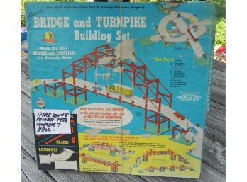 Vintage 1958 Kenners Bridge & Turnpike Building Set - Well Used In Original Box