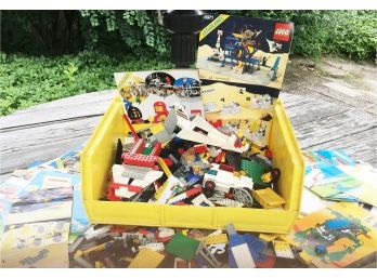 Vintage Mixed Lego Lot Including Building Instructions From Lego, Blocks And Lego People