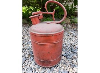 Vintage Agate Sheet Metal Product Red Painted Galvanized Safety Gas Can