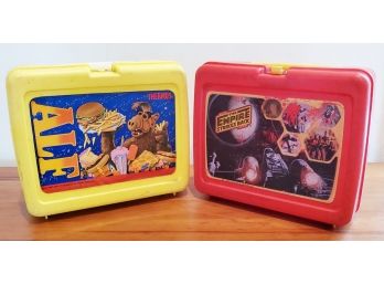 Two Vintage 1980s Thermos Brand Plastic Lunchboxes - Star Wars The Empire Strikes Back & Alf