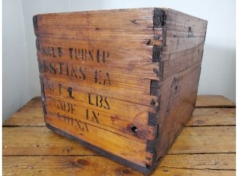 Vintage Dovetail Construction Wooden Vegetable Crate