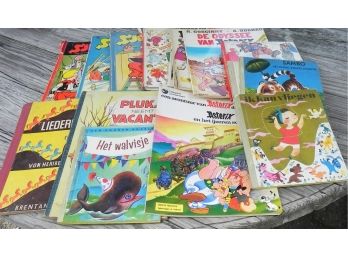 Mixed Lot Of Childrens Rhymes, Comics And Adventure Books In Dutch Including A Disney Donald Duck Comic Book
