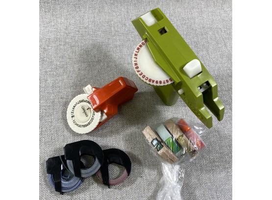 Vintage Label Makers With Tape Rolls