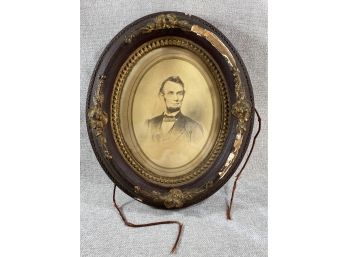 Antique Framed Picture Of Abraham Lincoln