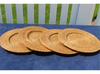 Set Of Four Rattan Chargers