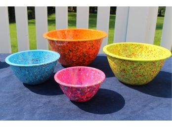 Set Of Four Vibrant JAK! Designs Mixing Bowls