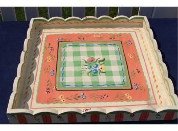 Jane Keltmen Designs For Two's Company Hand-Painted Wooden Tray