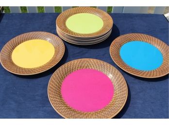 Set Of Ten Colorful Microwave & Oven Safe Plates