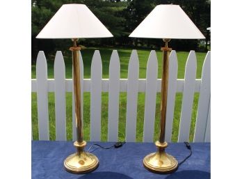 Pair Of Traditional Metal Lamps