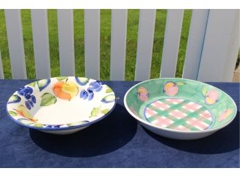 Two Hand-painted Trays Made In Italy