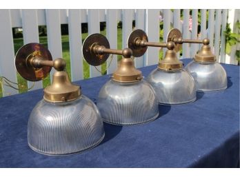 Set Of Four Brass Mounted Wall Fixtures