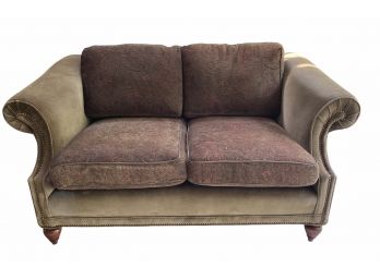 Sage Green Sofa With Hobnail Detail