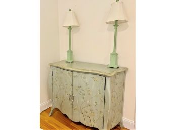 Grey/Green Cabinet With Painted Decoration