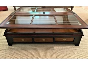 Lillian August A&M Mariners Glass And Wood Coffee Table
