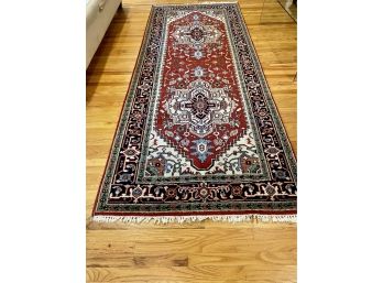 Persian Style Carpet In Blue, Burgandy And Greens