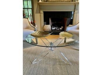 Circular Glass Top & Acrylic Table