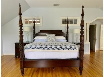 Lillian August King Size Grand Carved Four Poster Bed