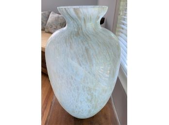 Modern White Swirl Vase With Hint Of Blue