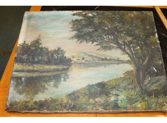 ANTIQUE Impressionist Style Oil PAINTING On Canvas