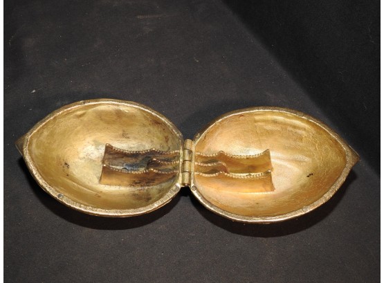 Large Vintage Brass Walnut Shaped Nutcracker