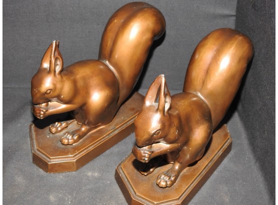 Antique Bronze Squirrel  Bookends