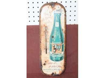 FAIRFIELD COUNTY NORWALK CT- Original 7up SODA Advertising Thermometer Sign
