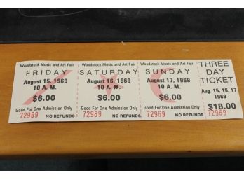 OVERSIZED Collectible Woodstock Concert MUSIC TICKET - HIPPIE - NICE TO FRAME