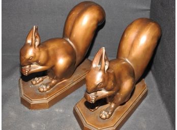 Antique Bronze Squirrel  Bookends