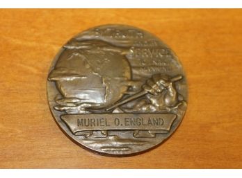 1955 Bronze Engineers Atomic Symbol Award Medal - Medallion Coin