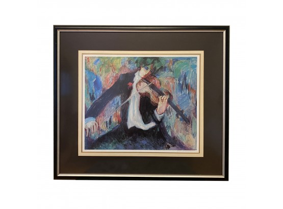 'The Violinist' Serigraph - Signed & Numbered - Pencil Signed Barbara Wood - 140/975