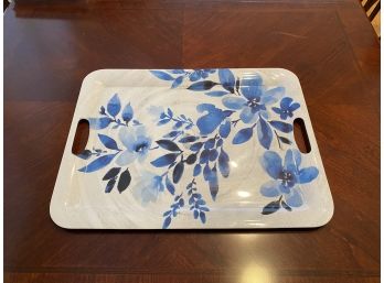 Nicole Miller Home - Blue Floral Pattern Serving Tray
