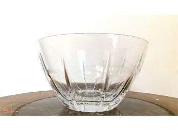 Classic Crystal Bowl With Vertical Etched Grooves