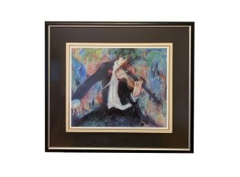'The Violinist' Serigraph - Signed & Numbered - Pencil Signed Barbara Wood - 140/975