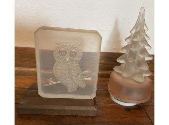 Two Frosted Glass Items