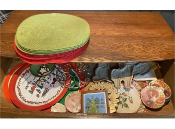 Lot Of Hot Plates, Place Mats, And More