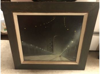 Bridge Scene Oil On Canvas