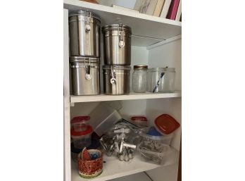 Canisters, Cookie Cutters, And Plastic Storage Containers