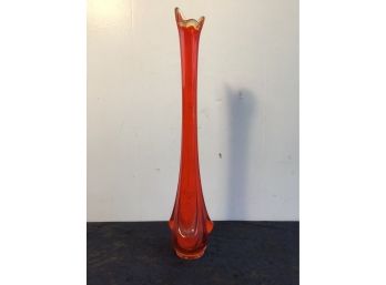 Tall Vinage Red Vase