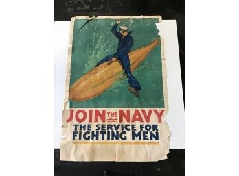 Vintage Join The Navy Poster