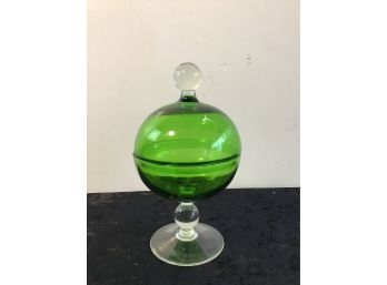 Beautifull Green And Clear Candy Dish