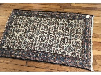 Hand Made Wool Area Rug. (Larger Of Two)