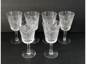 SIX (6) WATERFORD CRYSTAL 'ALANA' WINE GLASSES - 7' Lot 1 Of 2