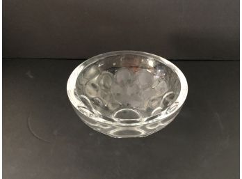 High Quality Orrefors Crystal Bowl With A DOT COIN Pattern - 8 1/2'